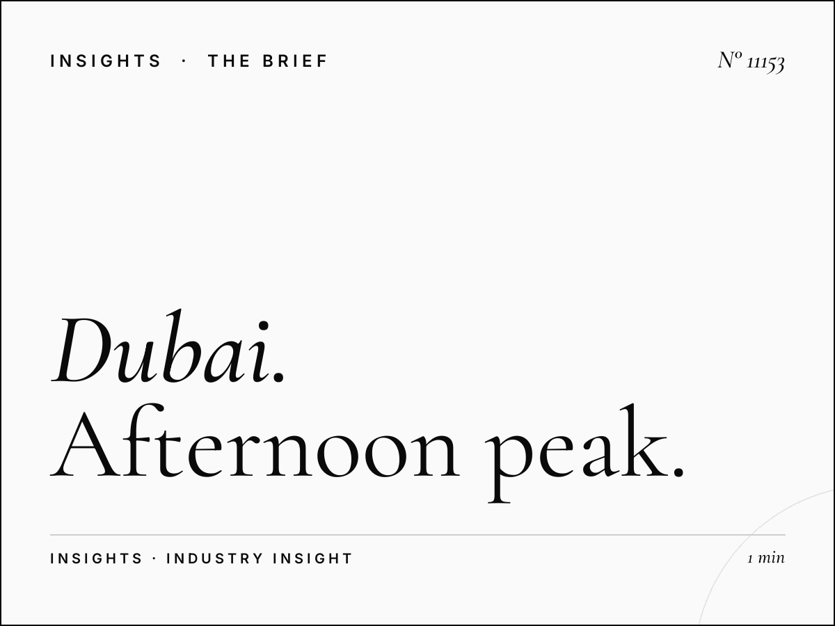 Dubai 92 Evening Commute: Afternoon Peak Hours