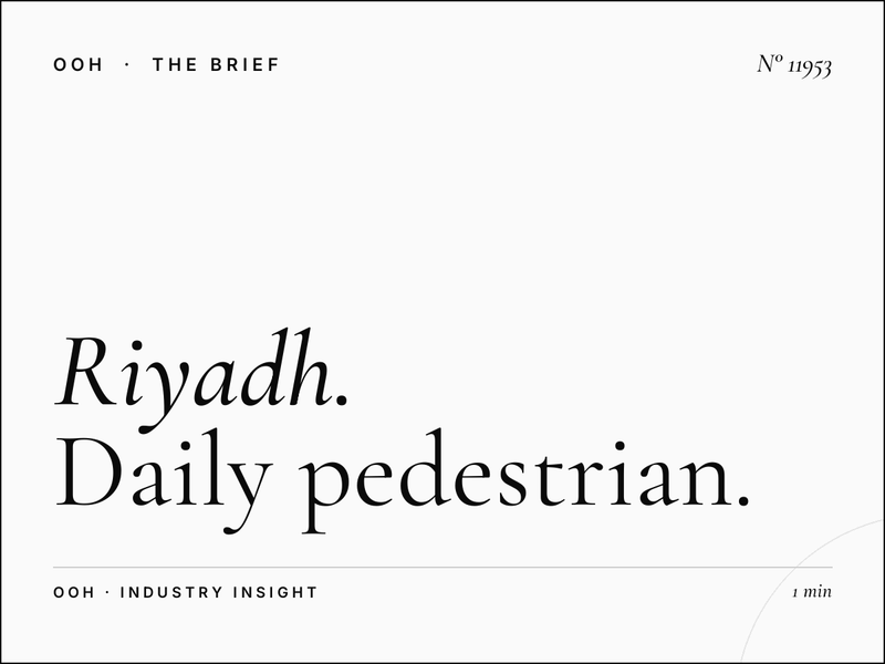 Riyadh Static MUPIs Reach: Daily Pedestrian Impressions