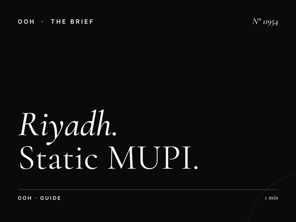 Riyadh Street Furniture Cost: Static MUPI Budget Guide