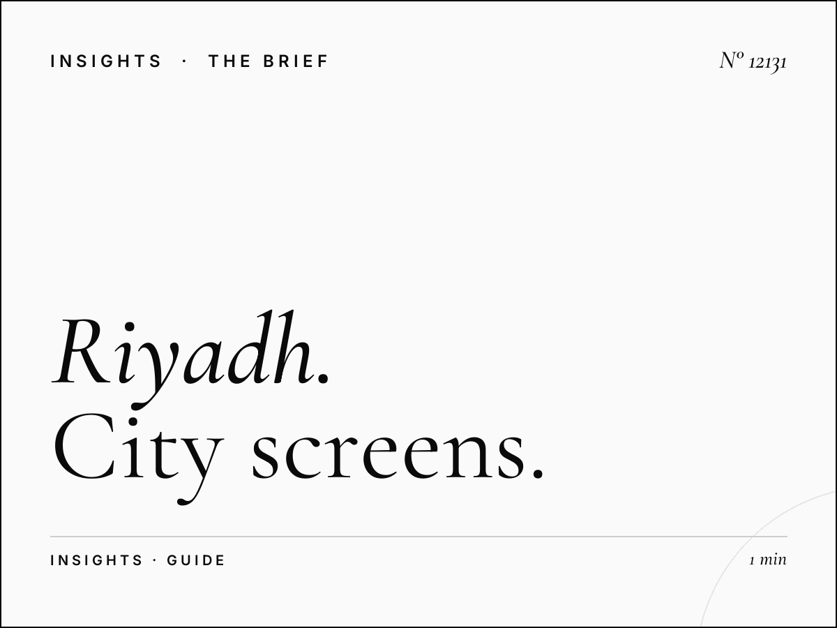 Riyadh Boulevard Screen Format: City Screens Size Guide