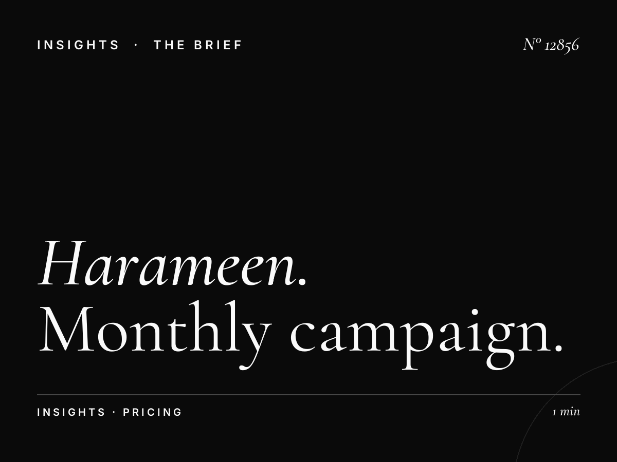Harameen Wall Screen Rates: Monthly Campaign Pricing