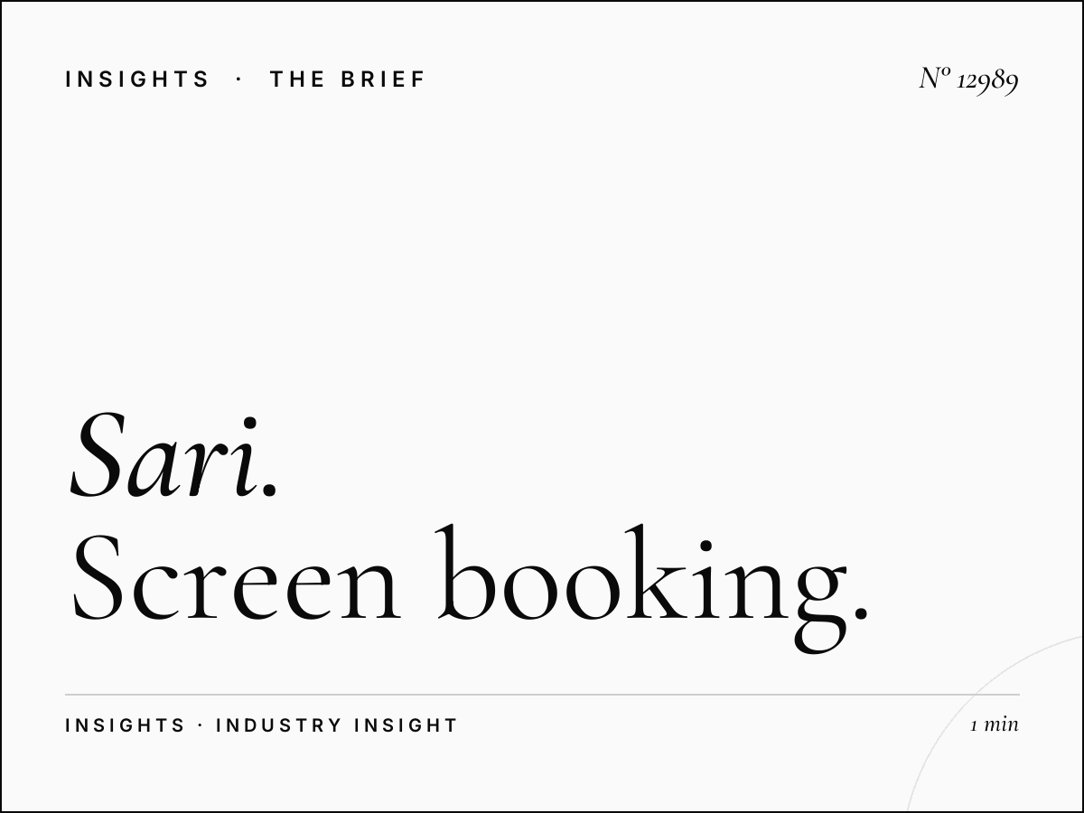 Sari Wall Digital Contracts: Screen Booking Terms