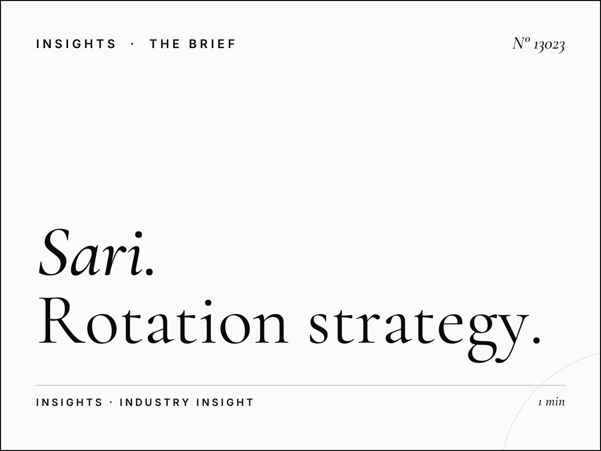 Sari Wall Screen Shared Slots: Rotation Strategy