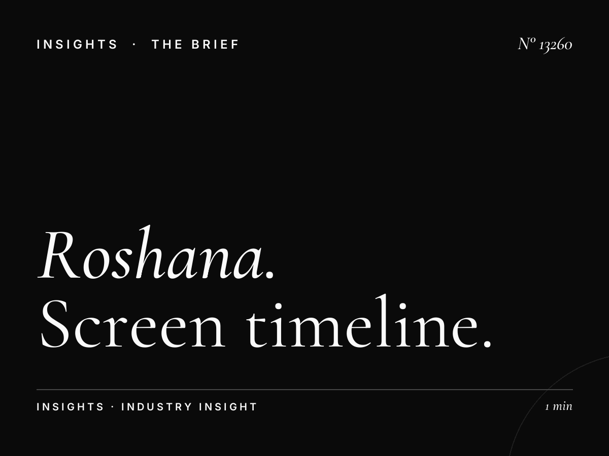 Roshana Tahlia Digital Production: Screen Timeline