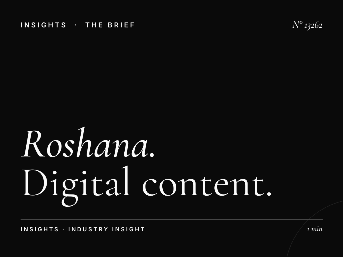 Roshana Tahlia Screen Production: Digital Content for Modern Brand Storytelling