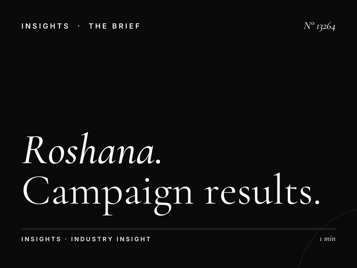 Roshana Tahlia Screen Effectiveness: Campaign Results