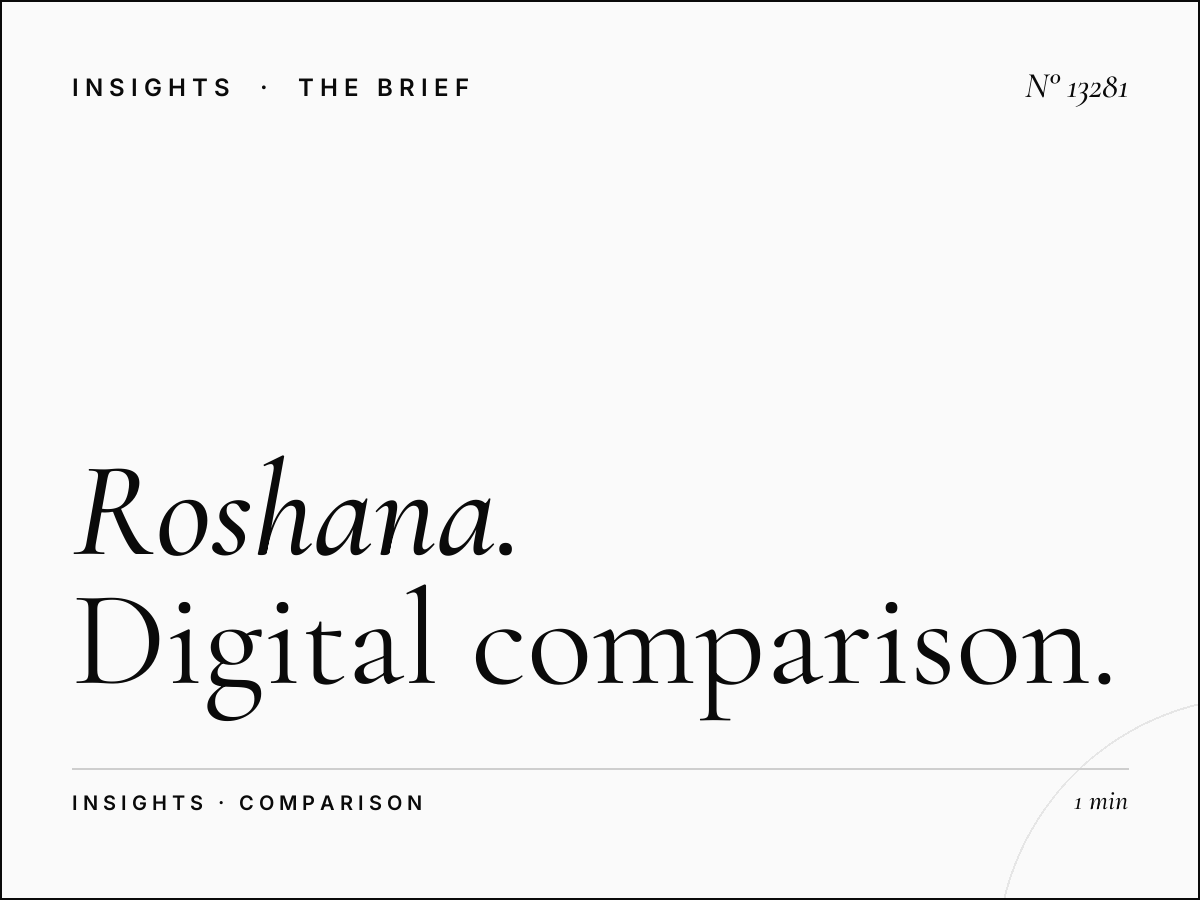Roshana Tahlia Screen vs Static: Digital Comparison