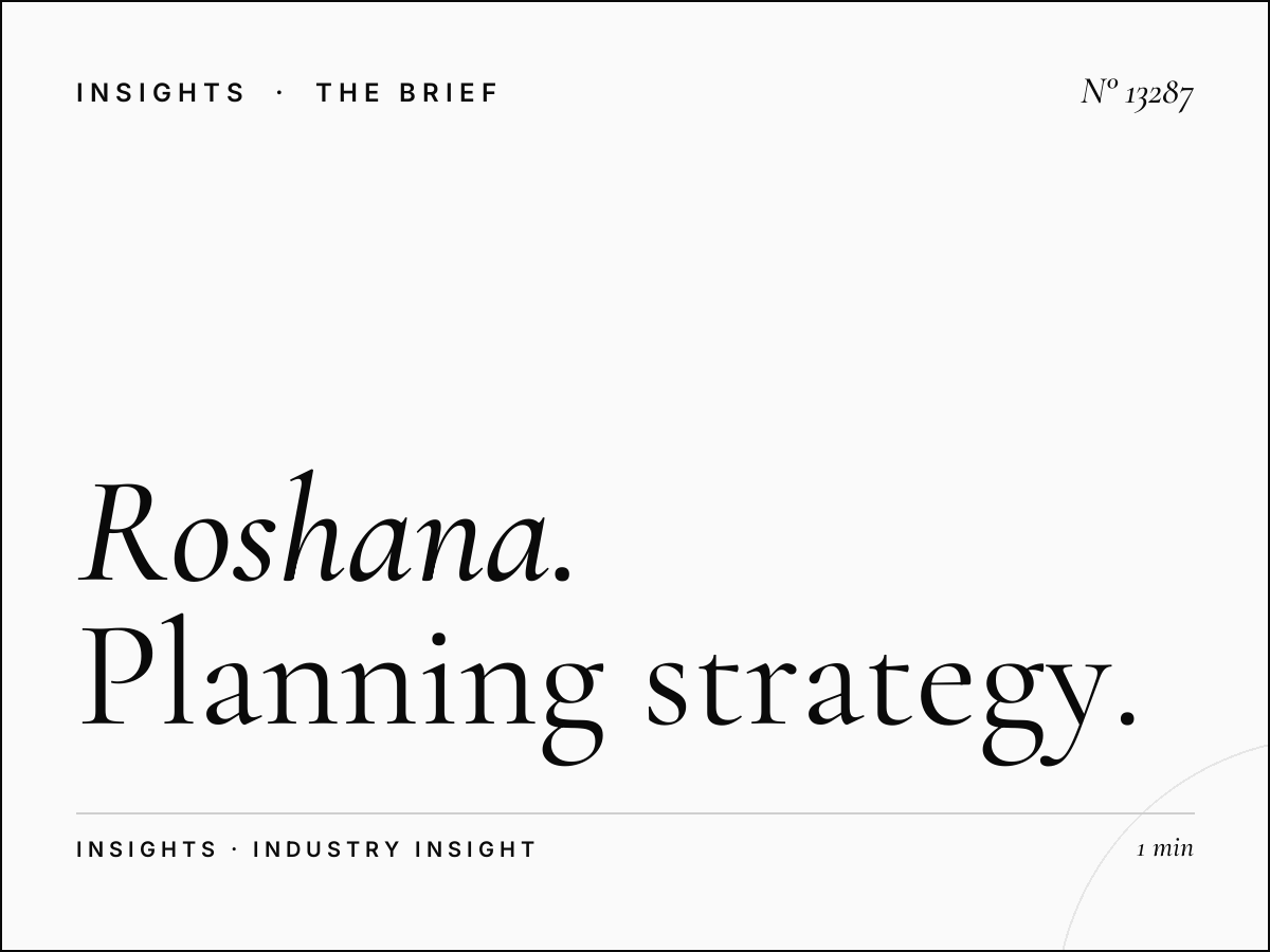 Roshana Tahlia Screen Campaign: Planning Strategy