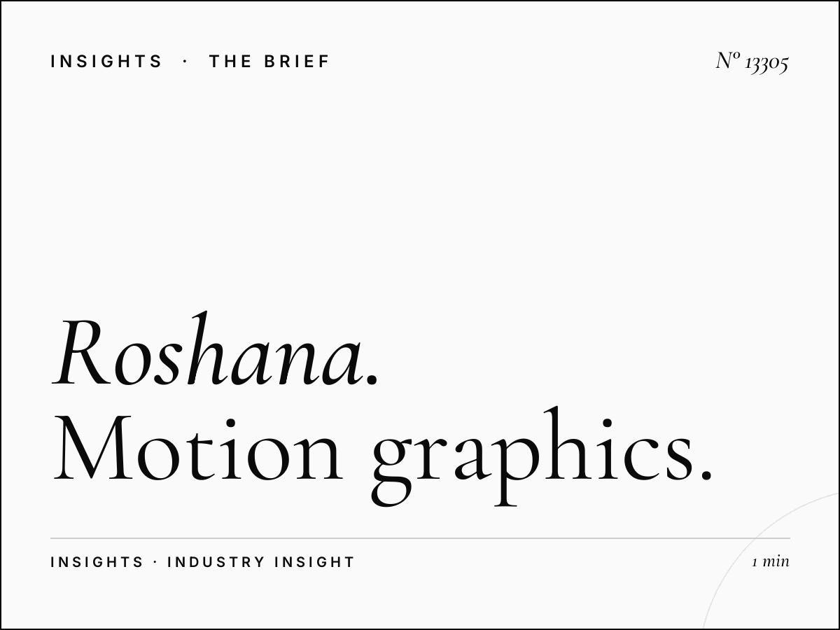Roshana Tahlia Screen Animation: Motion Graphics That Drive Advertising Performance