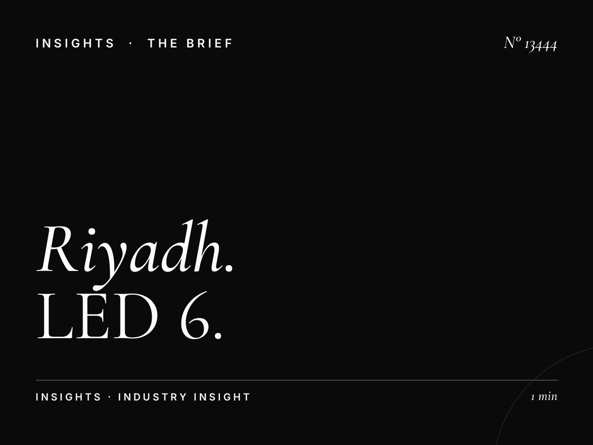 Riyadh Digital Production: LED 6 Timeline