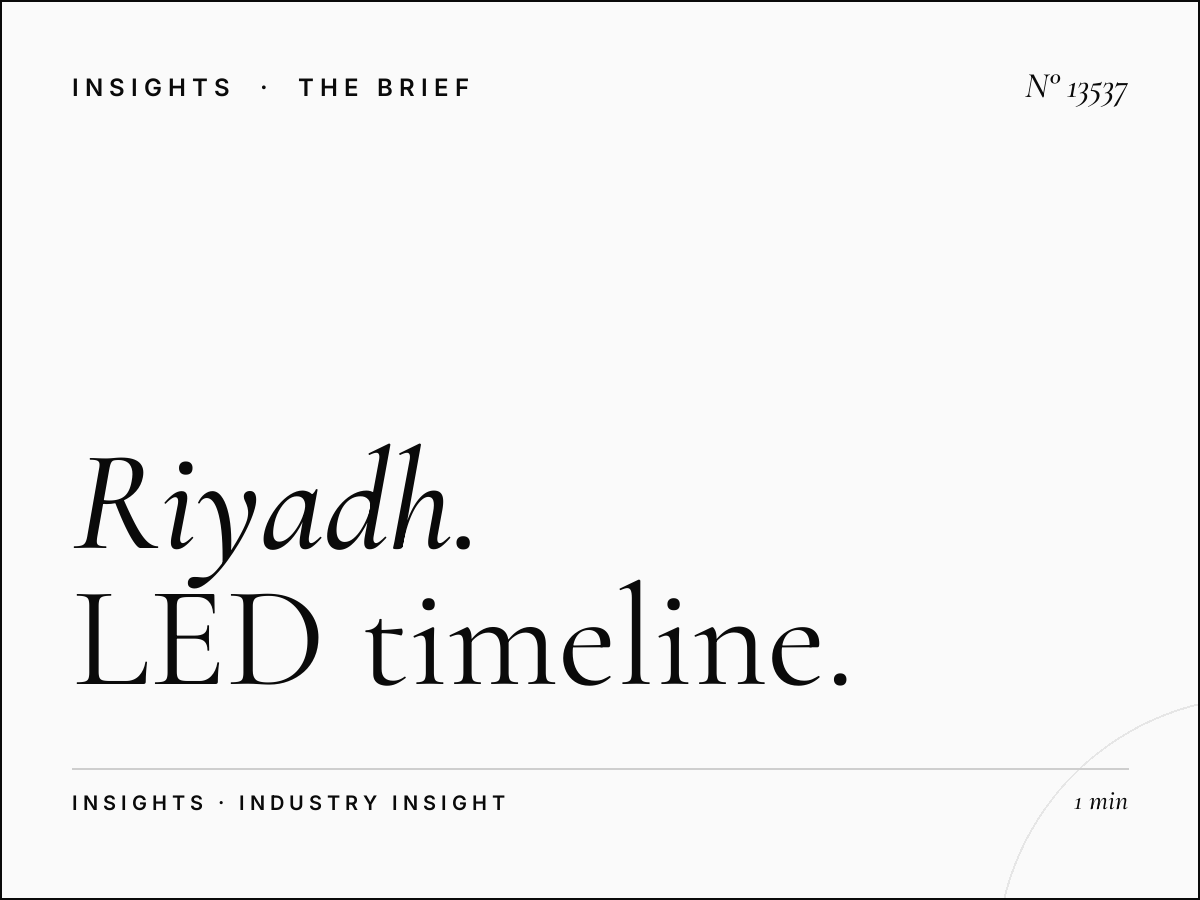 Riyadh 3D Production: LED Timeline