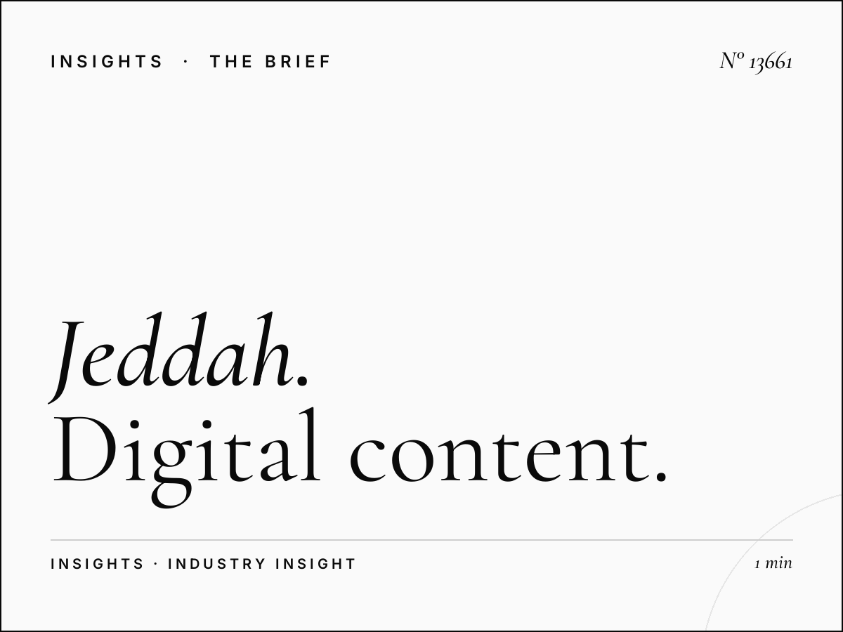Jeddah Digital Bridges Dominance Production: Digital Content