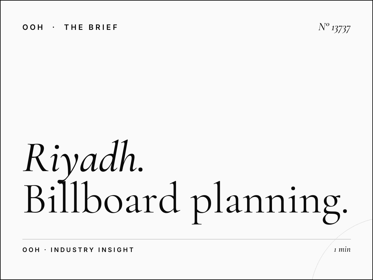 Riyadh Static Mezahpole Campaign: Billboard Planning Strategy