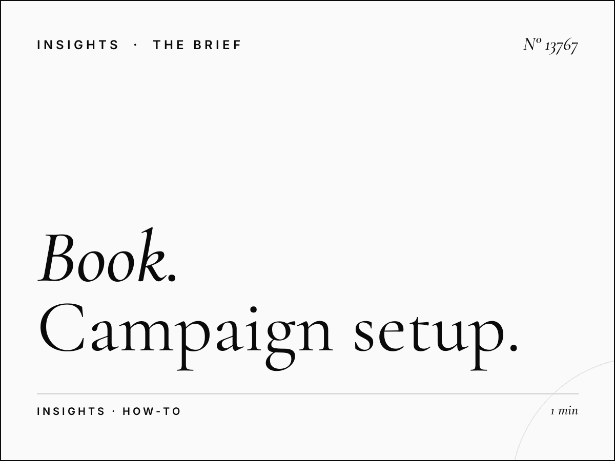 How to Book Riyadh Static Mezahpole: Campaign Setup