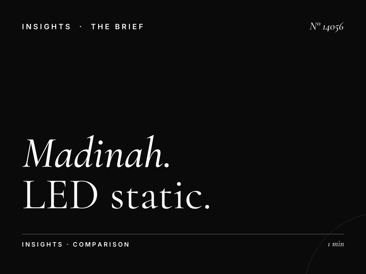Madinah Scroller vs Static: LED Static Comparison