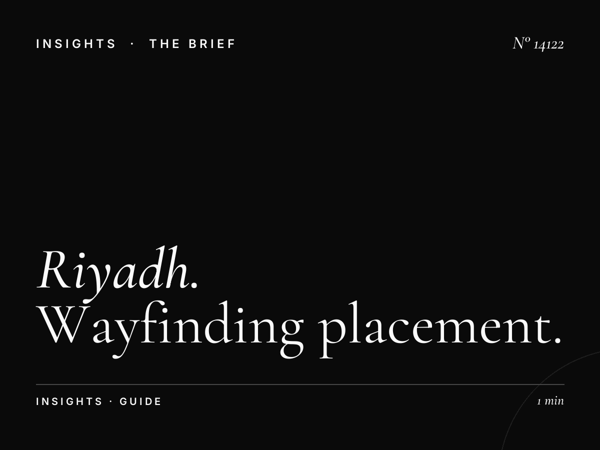 Riyadh Digital Guide Location: Wayfinding Placement