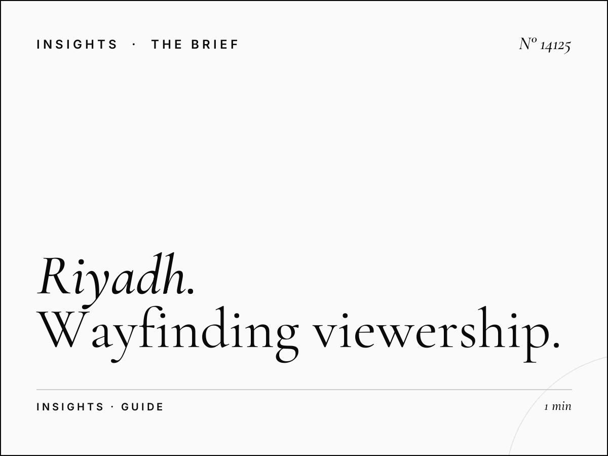 Riyadh Digital Guide Traffic: Wayfinding Viewership