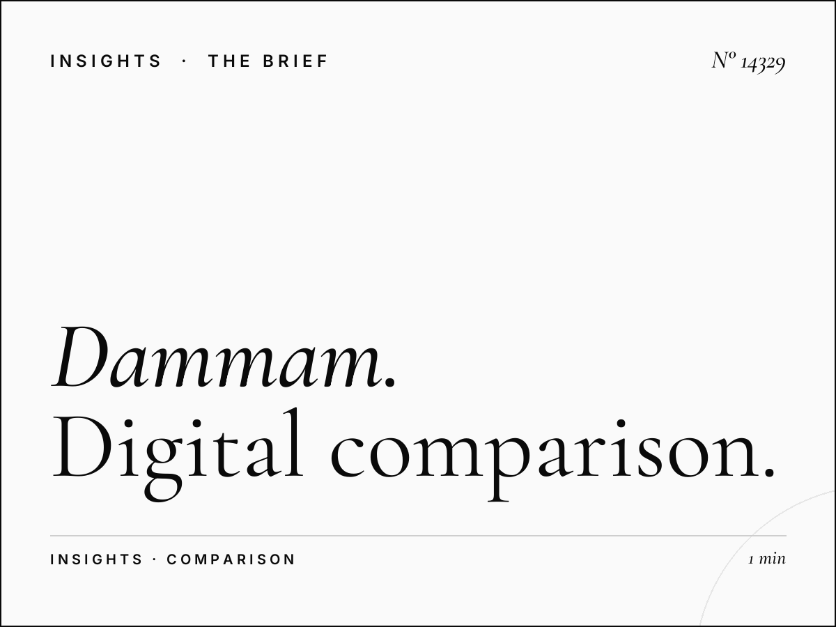 Dammam Khobar Digital Mezah vs Static: Digital Comparison