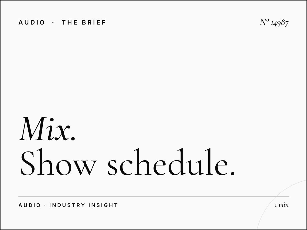 Mix FM 98 Programming: Show Schedule Format