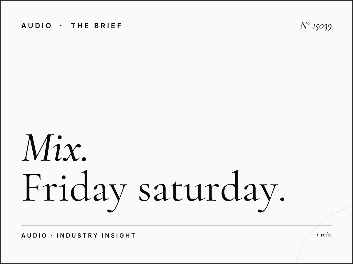 Mix FM 98 Weekend Strategy: Friday Saturday Campaign