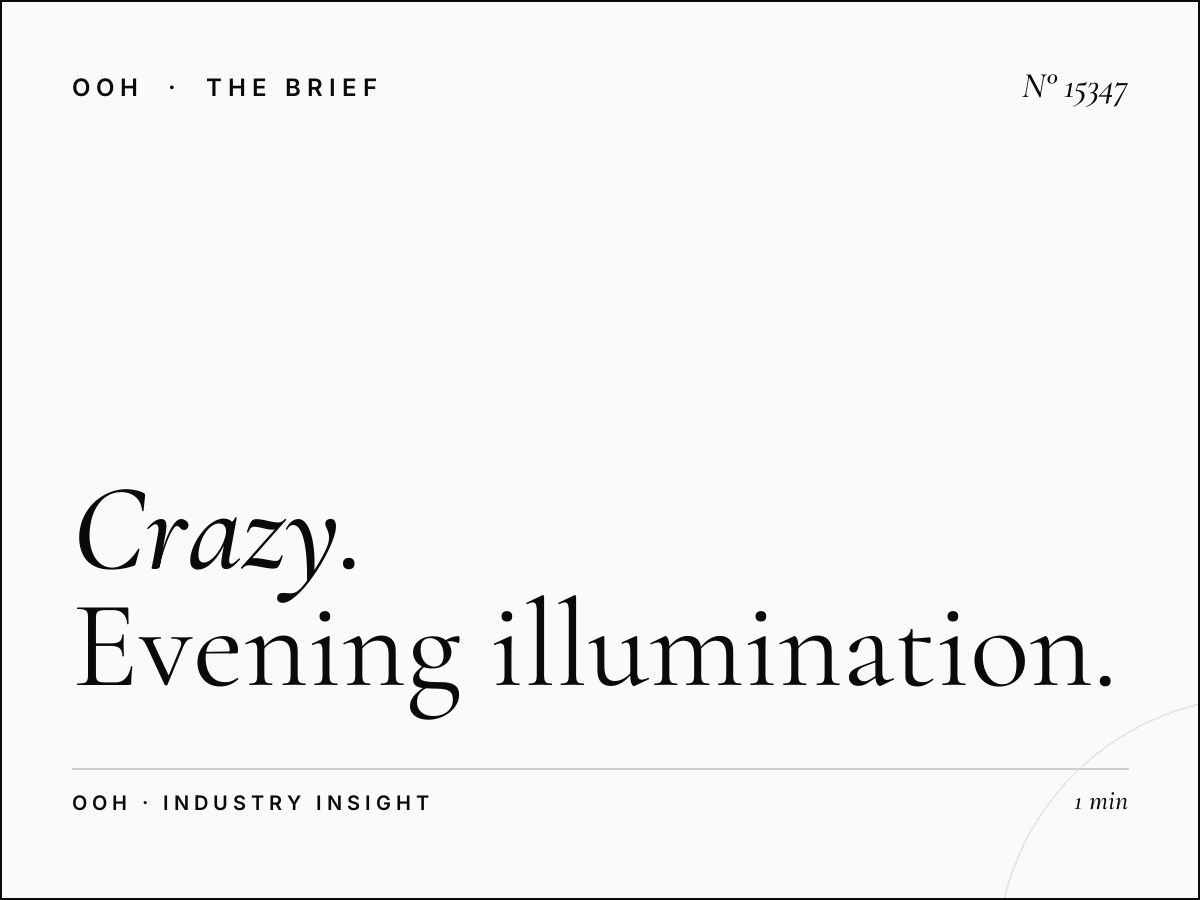 Crazy Static Billboard Night: Evening Illumination