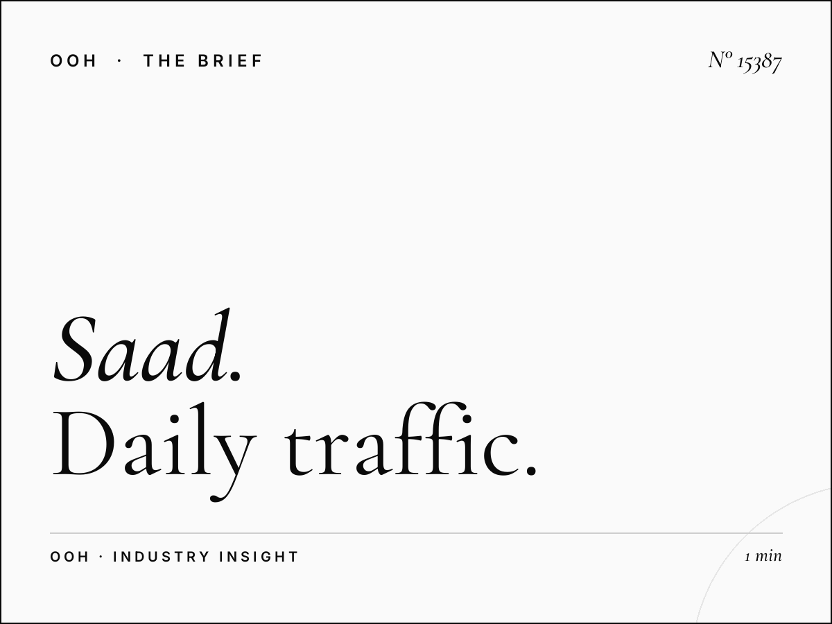 Al Saad Static Hoarding Reach: Daily Traffic Impressions