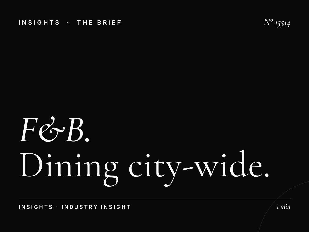 F&B Restaurants Mega Dominance: Dining City-Wide