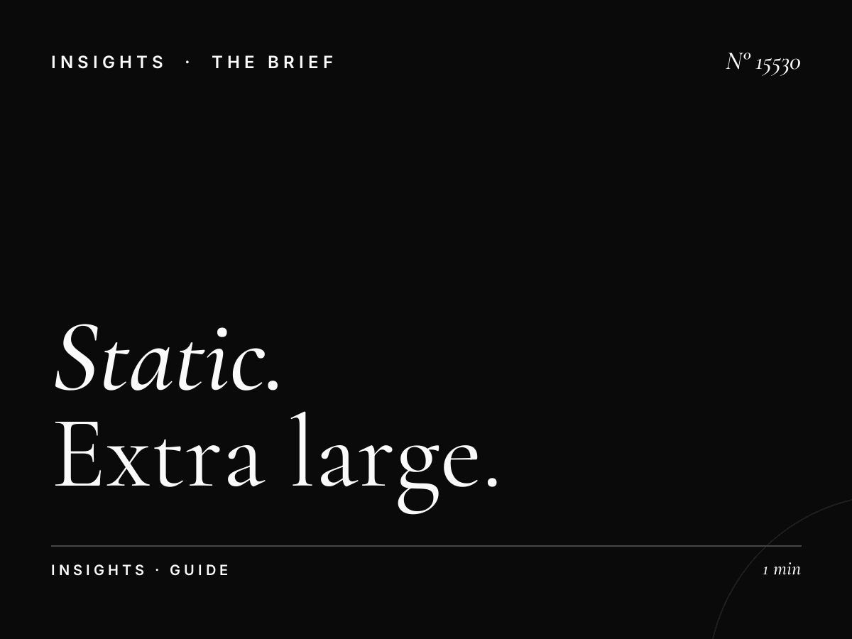 Static Mega Dominance Format: Extra Large Size Guide