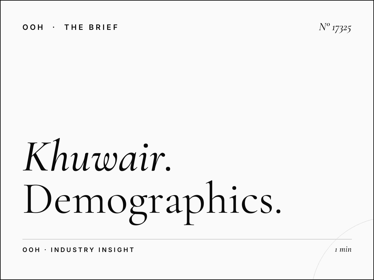 Al Khuwair Static Billboard Audience: Demographics