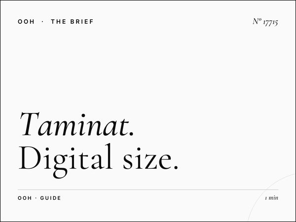 Taminat Complex Digital Screen Format: Digital Size Guide