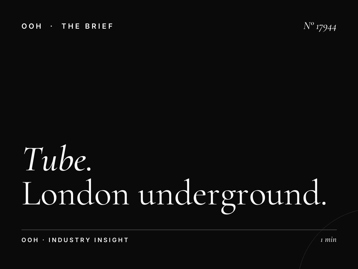 Tube Station Billboard: London Underground 96 Sheet Specs