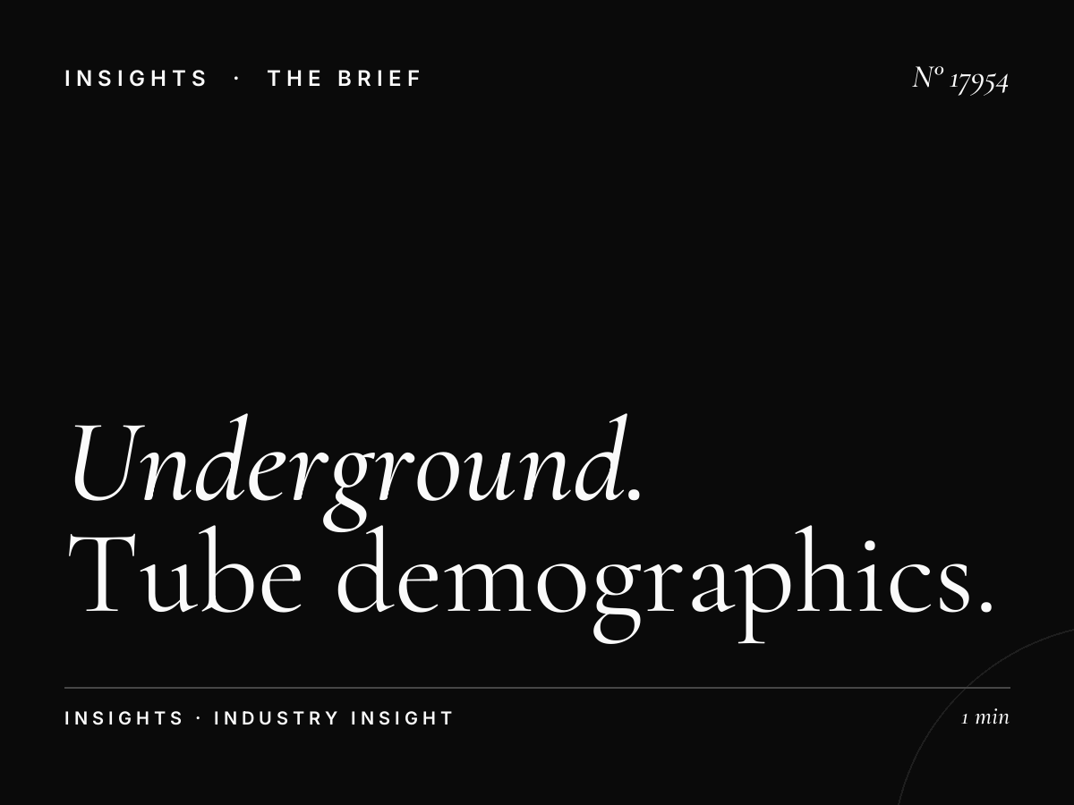 Underground 96 Sheets Audience London: Tube Demographics