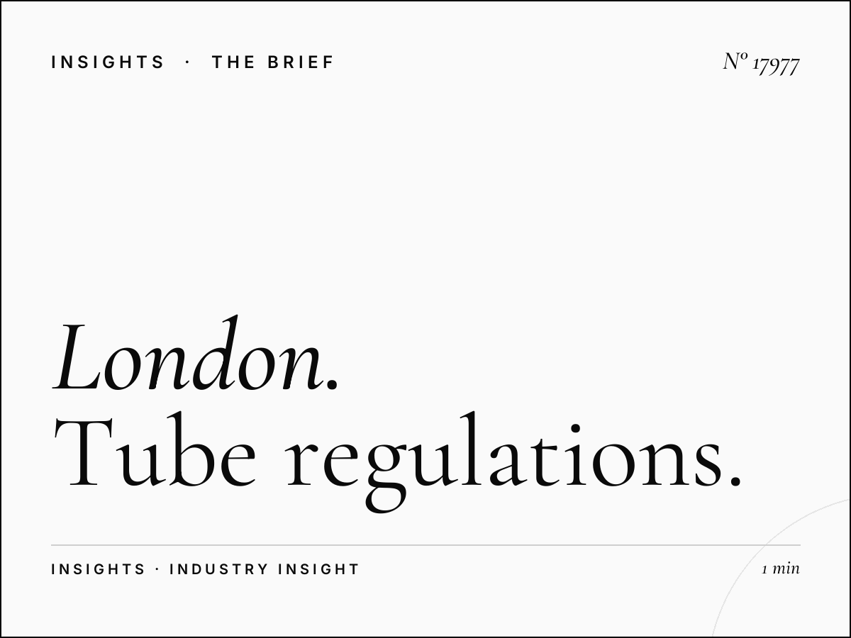 London Underground 96 Sheets Permits: Tube Regulations