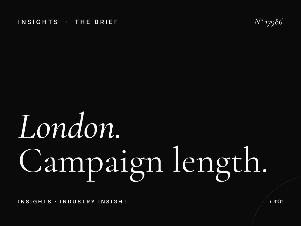 London Underground 96 Sheets Duration: Campaign Length