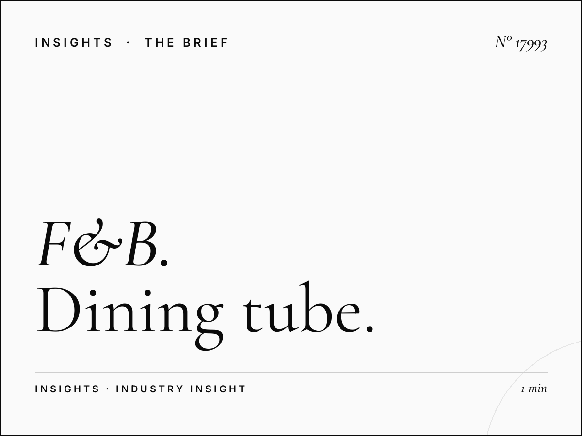 F&B Restaurants Underground 96 Sheets: Dining Tube Marketing