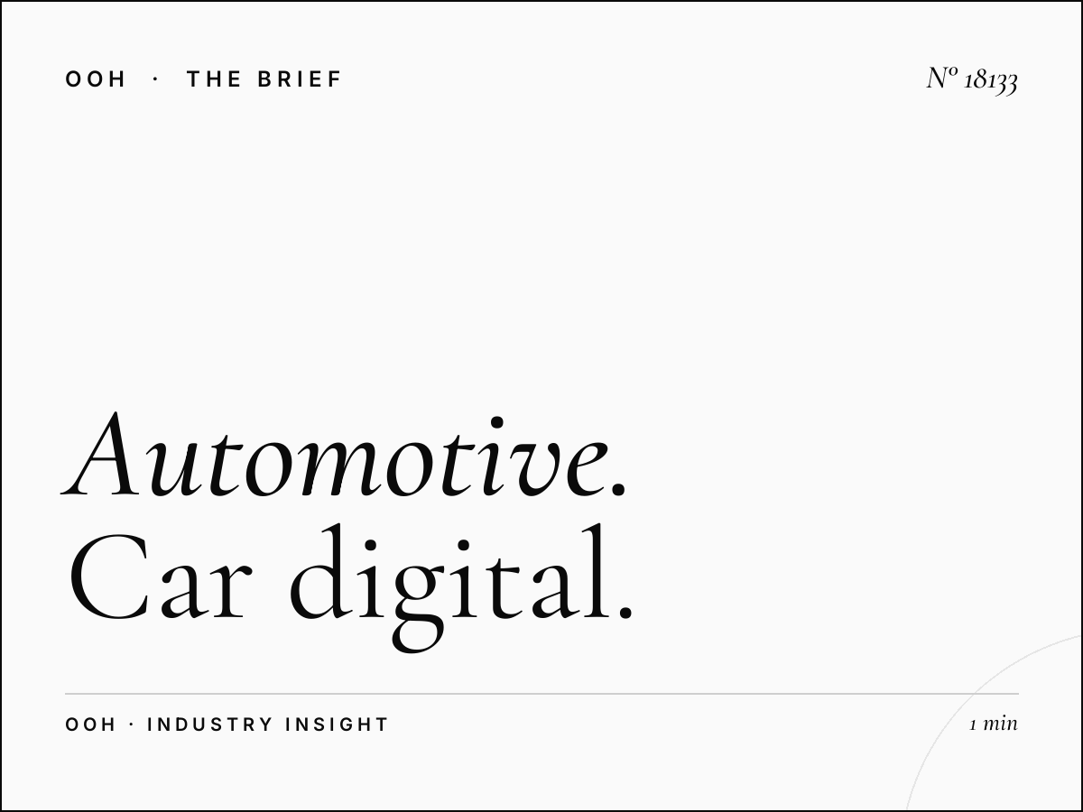 Automotive Brands London D96s Digital: Car Digital Screen Advertising in the Capital