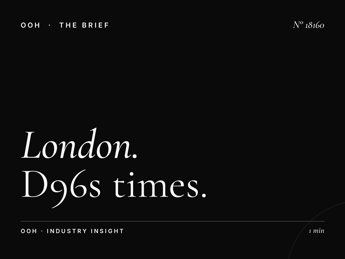 London Digital Screen Traffic: D96s Times