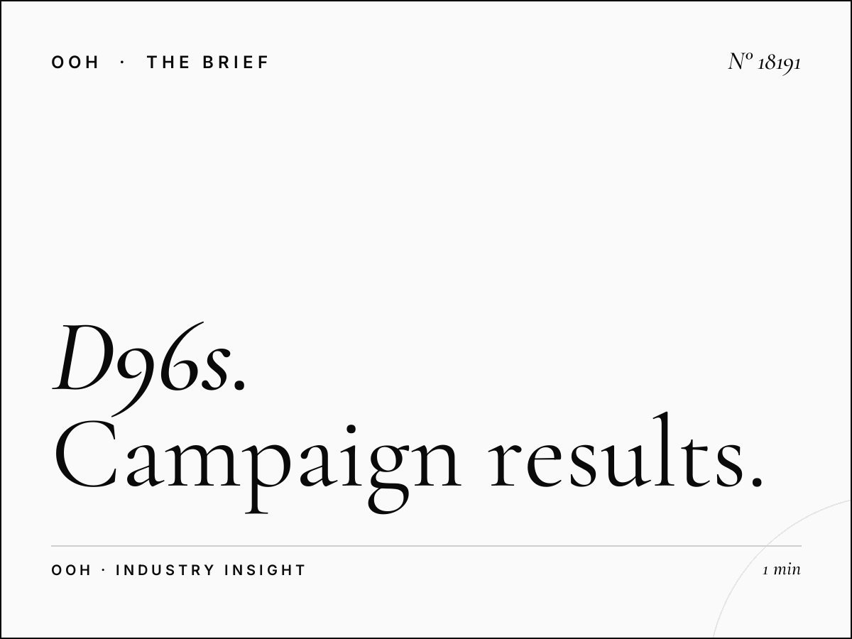 D96s Digital Screen Effectiveness London: Campaign Results