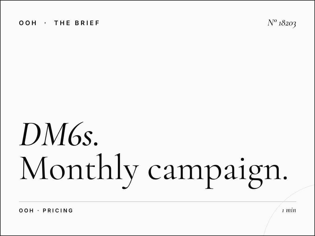 DM6s Digital Screens Rates London: Monthly Campaign Pricing