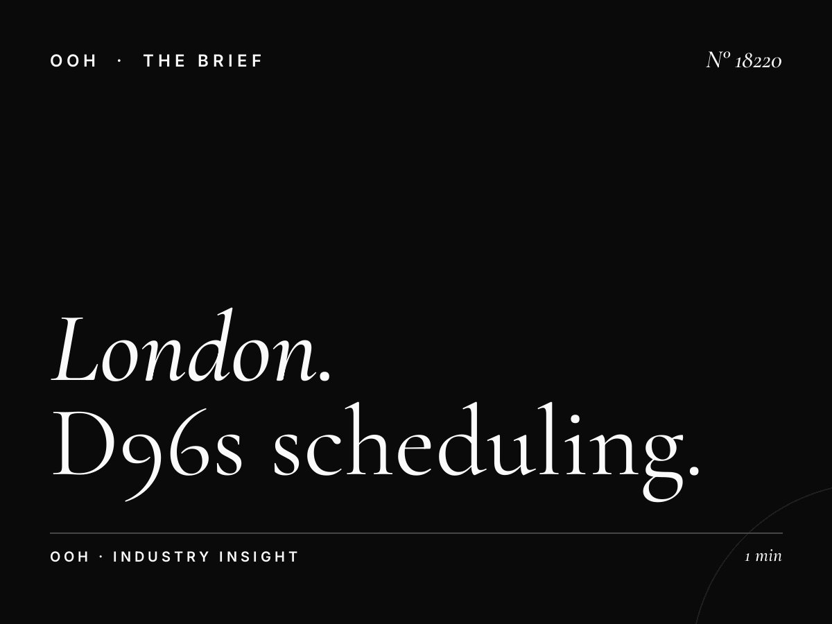 London Digital Screen Dayparting: D96s Scheduling
