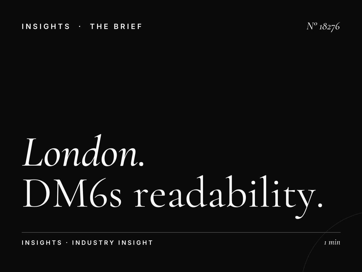 London Street Digital Creative: DM6s Readability