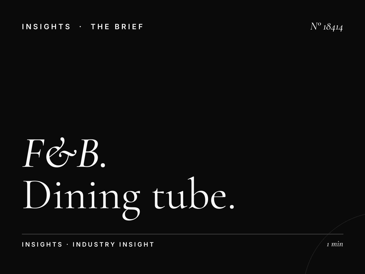 F&B Restaurants Underground 48 Sheets: Dining Tube