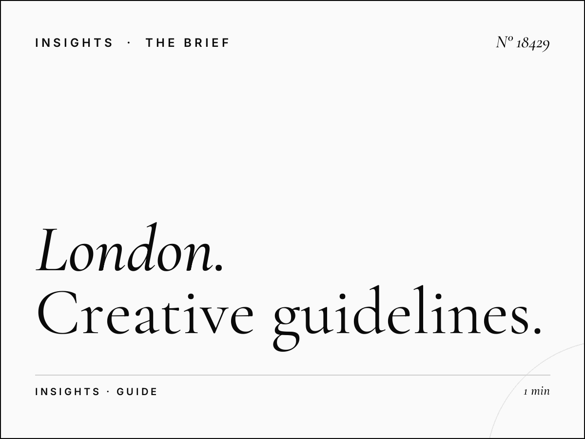 London Underground 48 Sheets Design: Creative Guidelines