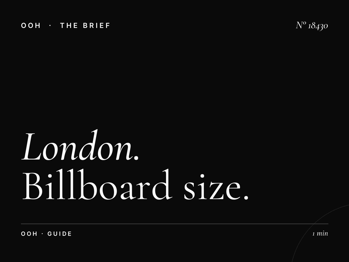 London 48 Sheet Underground Format: Billboard Size Guide