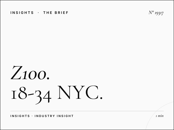 Z100 100.3 Young Adults: 18-34 NYC Pop Targeting
