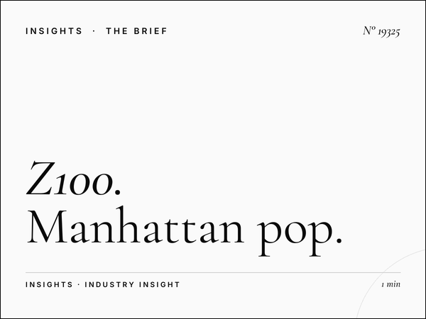 Z100 100.3 Manhattan Coverage: Manhattan Pop Market