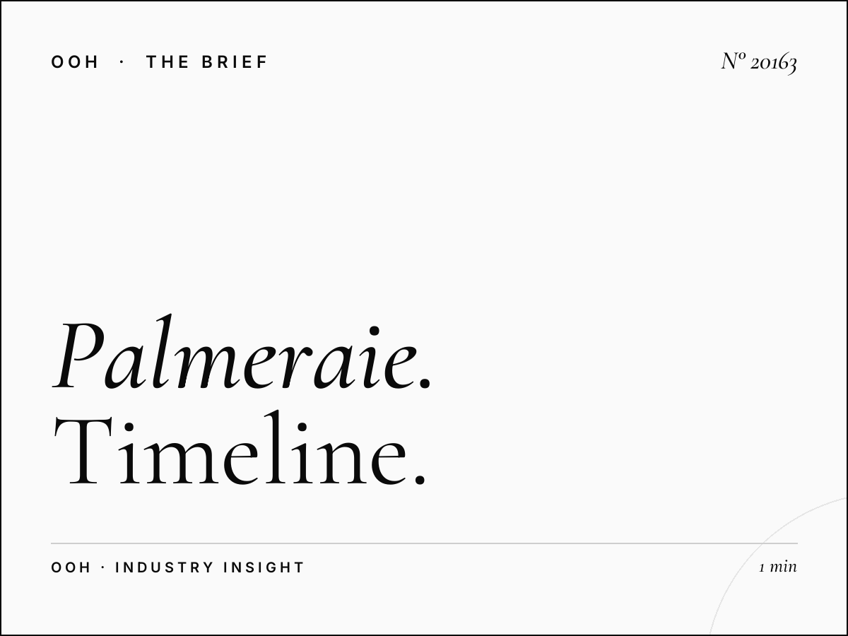 Palmeraie Digital Screen Production: Timeline