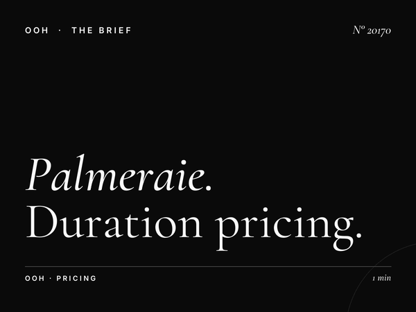 Palmeraie Digital Screen Monthly Rates: Duration Pricing