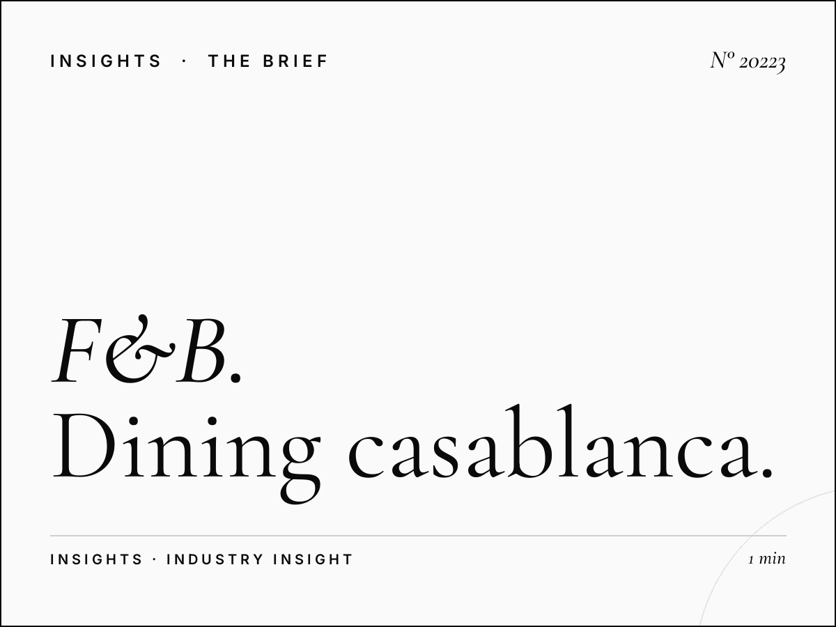 F&B Restaurants Rooftop Roudani: Dining Casablanca