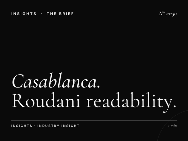 Casablanca Rooftop Creative: Roudani Readability